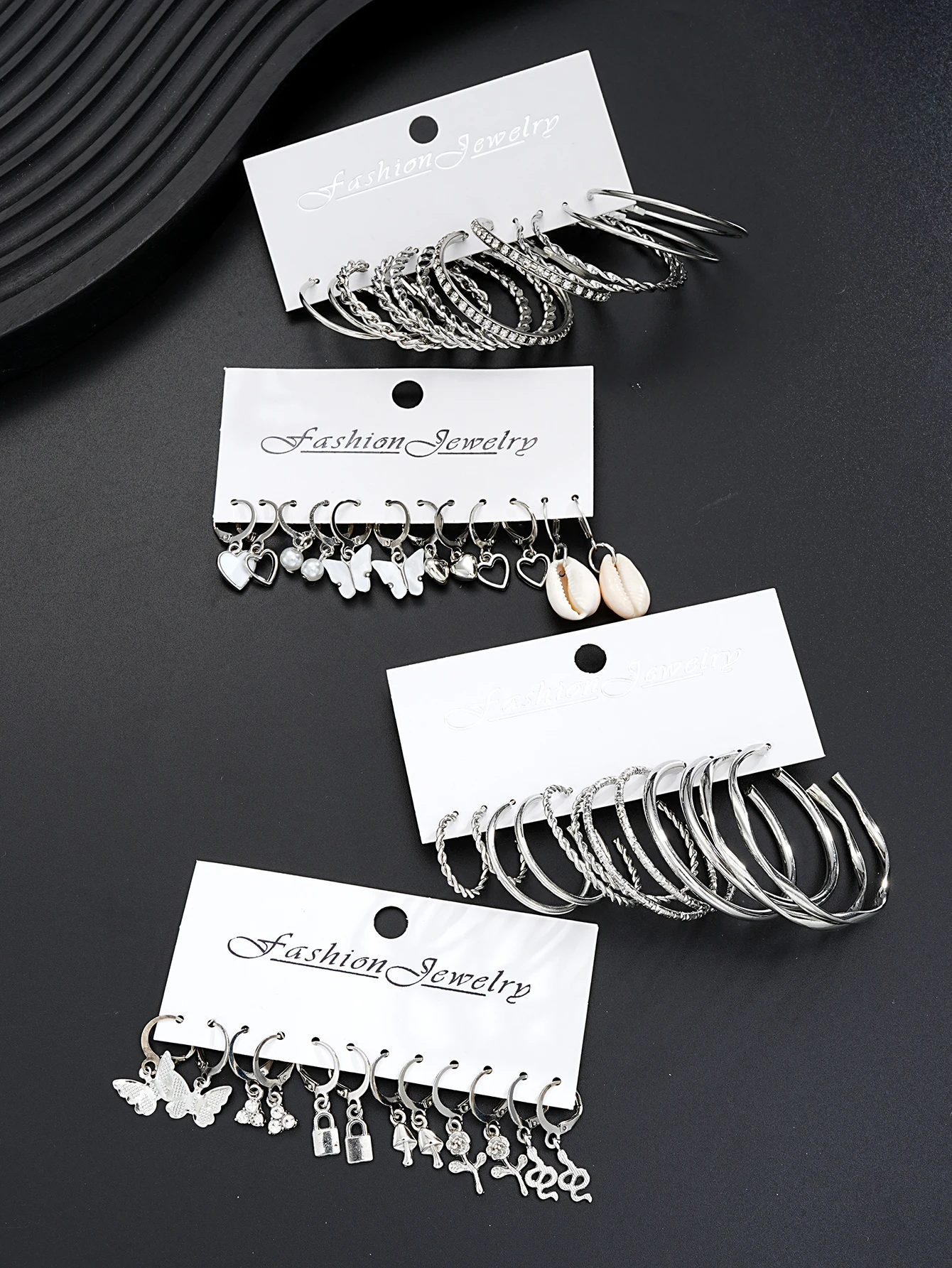 48pcs Fashionable Pearl Twist Design Wide Multilayer Earrings Set for Women Perfect For Party Date Gifts And Daily Wear 2024 New