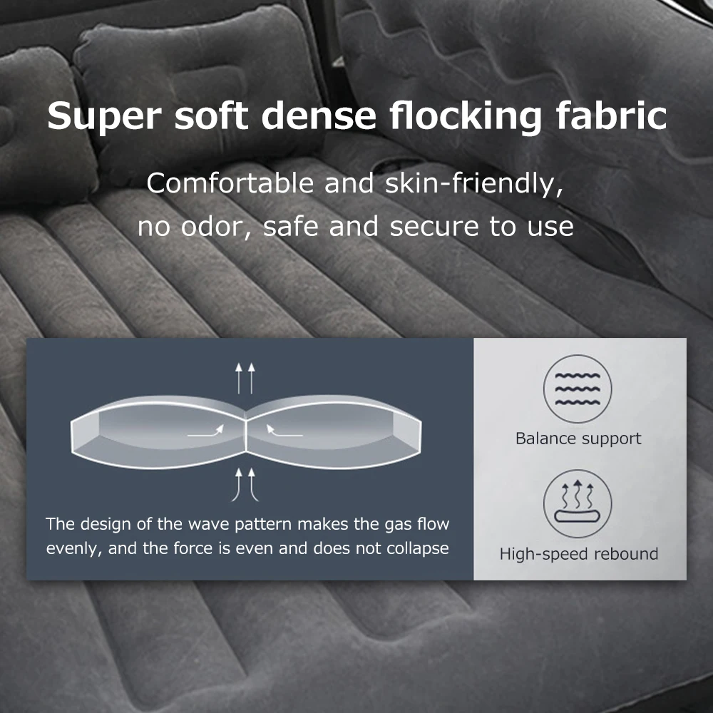 السيارات فراش سيارة سرير سفر قابل للنفخ المنزل في الهواء الطلق التخييم حصيرة سيارة سرير هوائي الخلفي يتدفقون لينة مريحة مرتبة هوائية