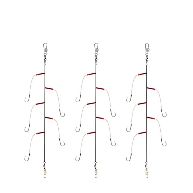 3-teiliges Angelhaken-Set aus Hochkarbon-Stahl, Dali Ma Ise-ni Rig 3 # -13 #   Haken mit Widerhaken, scharfe Angelhaken für die Fischerei