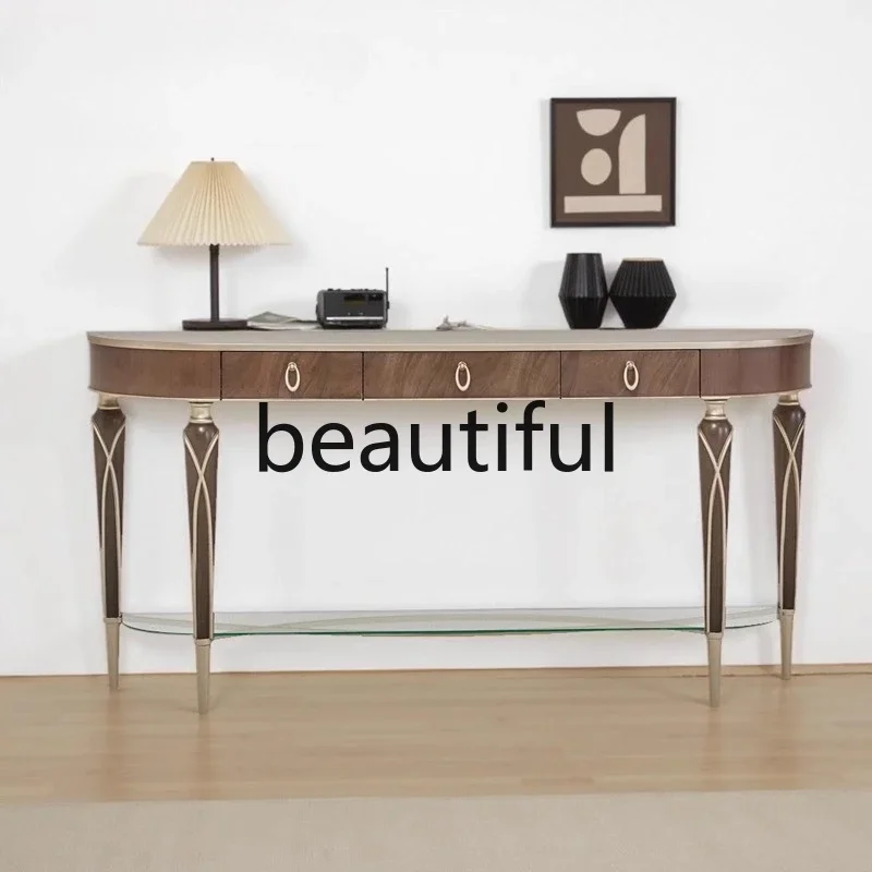 

X Modern, light luxury walnut entrance table, living room entrance cabinet, balcony entrance table