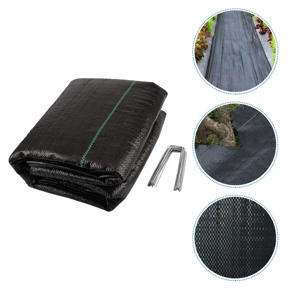 

1 Black PP Cloth 15x8M Garden Barrier Ground Nails for L scaping Flower Beds Outdoor Gardening Supplies