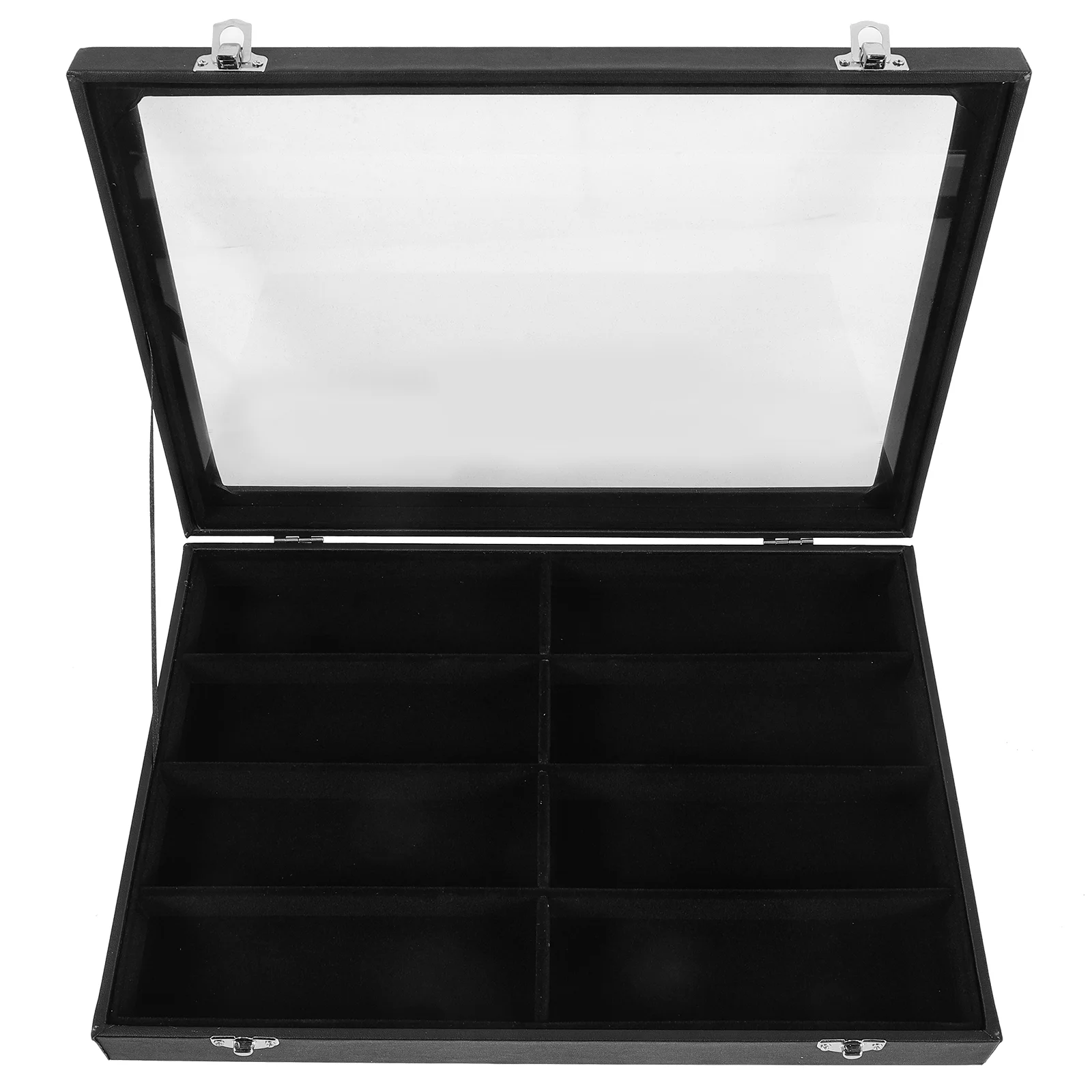 Estuche para gafas de sol, caja de almacenamiento para gafas de sol, estante de exhibición, organizador, escaparate, soporte para gafas, negro