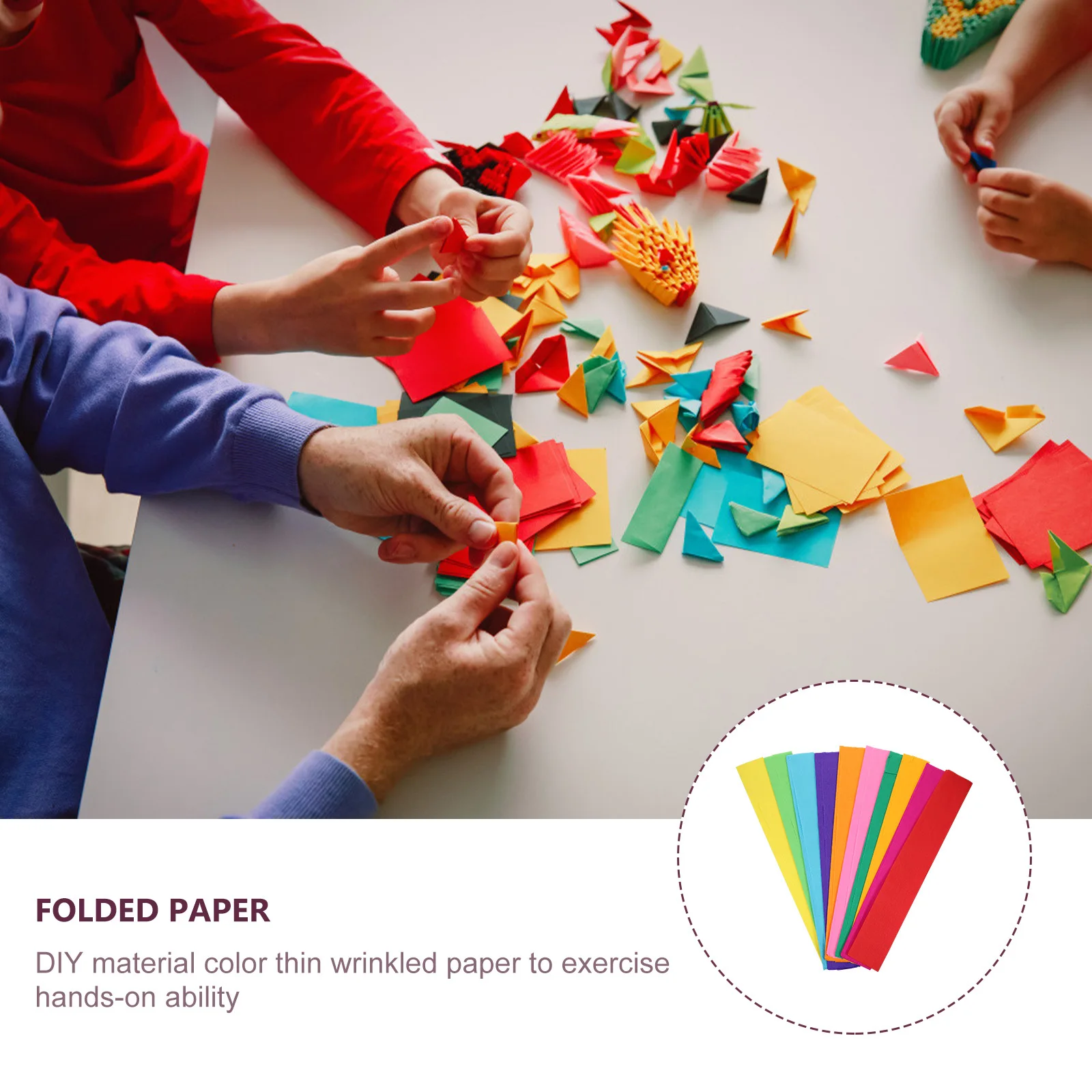 مجموعة ورق كريب ملونة مكونة من 100 ورقة مصنوعة يدويًا من الورق المجعد على شكل زهرة مادة قابلة للطي لتزيين الحرف اليدوية الفنية #3