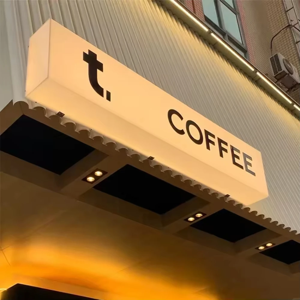 Advertising Display Signage Custom 3D Print logo Facelit Commercial Metal Steel Led Acrylic Light Box Illuminated Sign