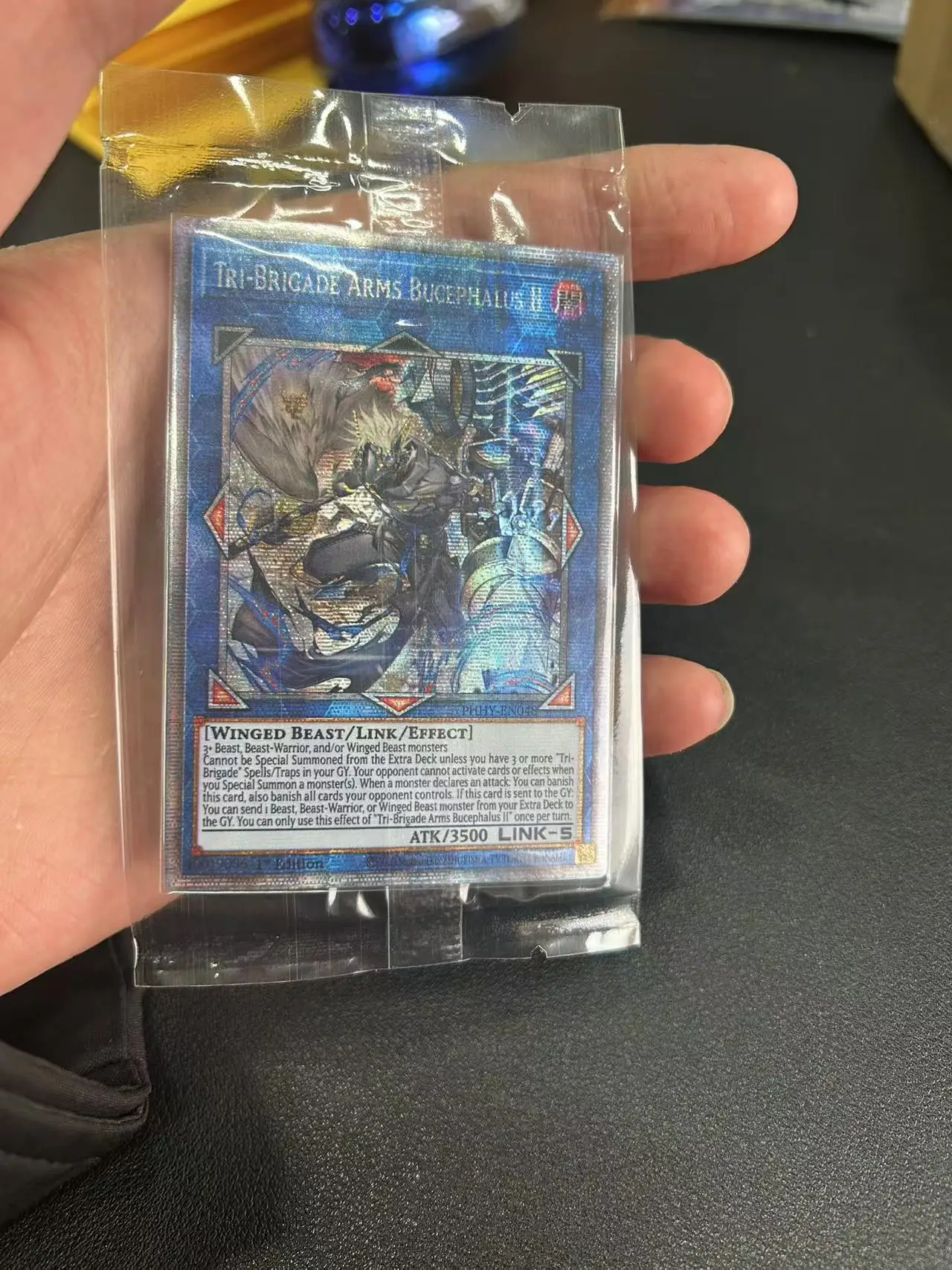 Yu Gi Oh PrismaticSecret Rare/PSER TCG Tri-Brigade Arms Bucephalus II(PHHY-EN048)English Collection customize Card (Not original