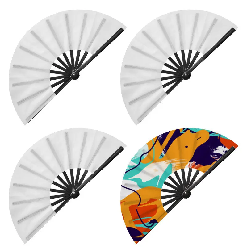 10pcs/lot Sublimation Blank fans heat transfer kung fu fan DIY Gifts Sublimation Materials