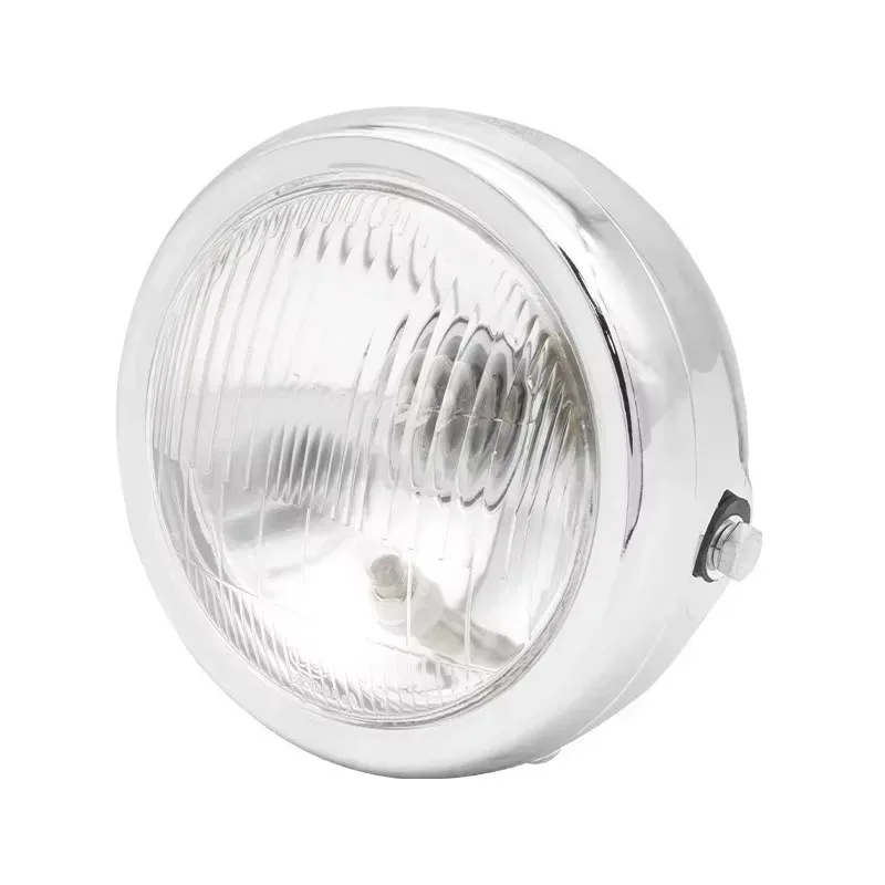 New For CG125 GN125 CB CL Racer Bobber Custom 12V Rea Motorcycle Headlight Retro Black Metal Halogen Front Light  Fits
