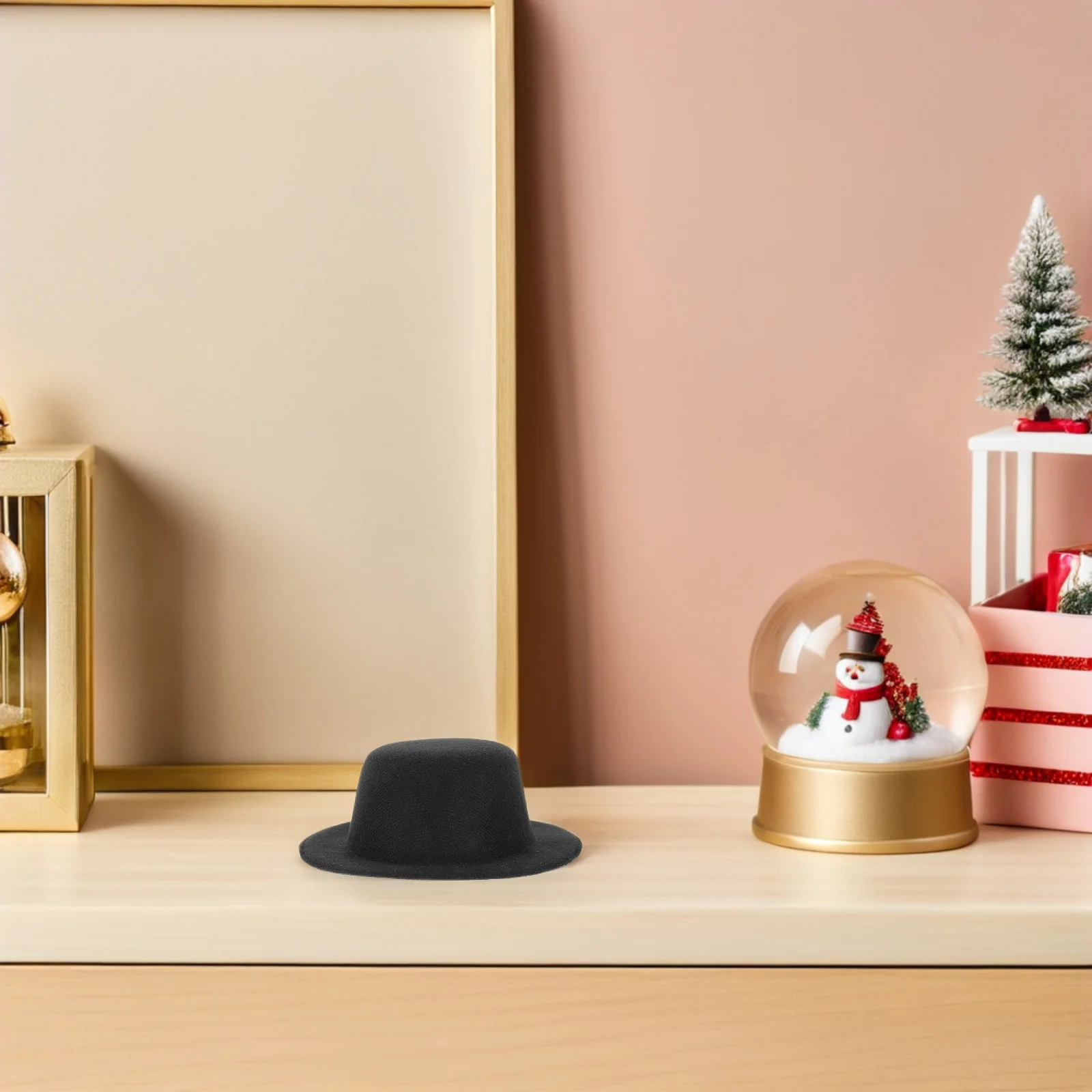 20 stuks mini hoge hoed zwart vilt miniatuur formele hoeden voor kleine sneeuwpop ambachten feestdecoratie ornamenten accessoires 4,5 cm
