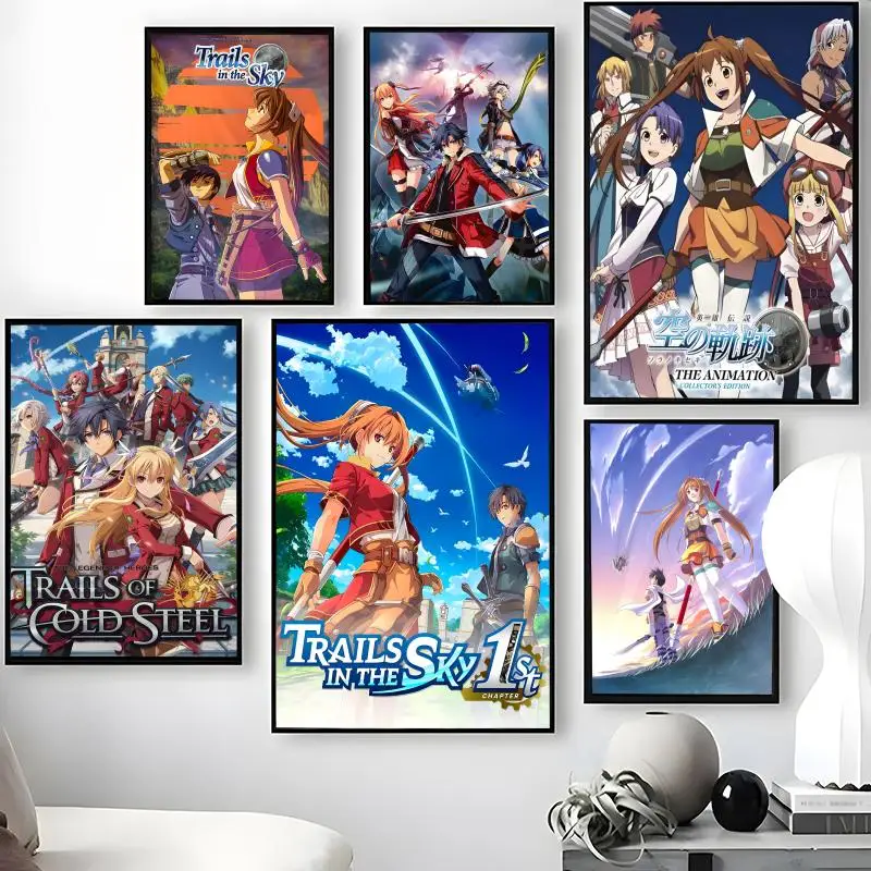 The L-Legend of H-Heroes JRPG Poster Waterproof Self-Stick Wall Art Stickers, Removable Wall Decor for Living Room and Bedroom