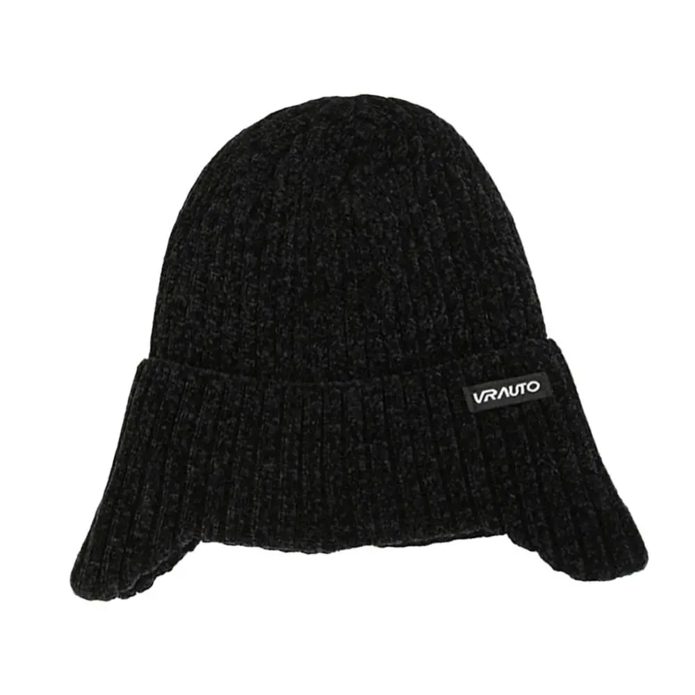 Winter Soft Knitted Hat Windproof Warm Beanies Hat Fleece-Lined Thick Ear Protection Cap Outdoor