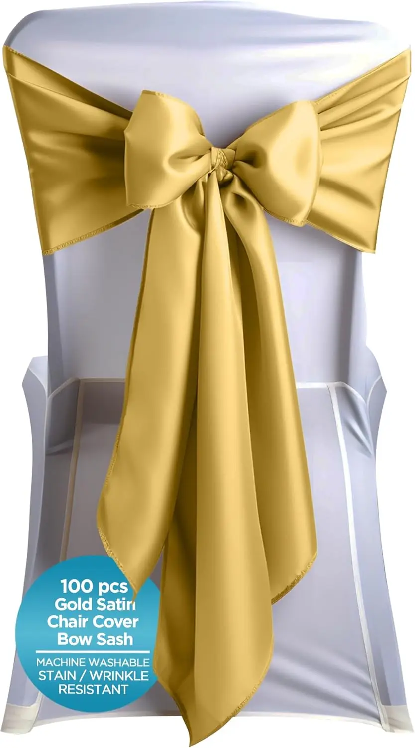 

Satin Bow Sash Chair Cover Decoration - Elegant Sashes For Weddings, Banquets, Receptions, Special Events, Restaurants, And