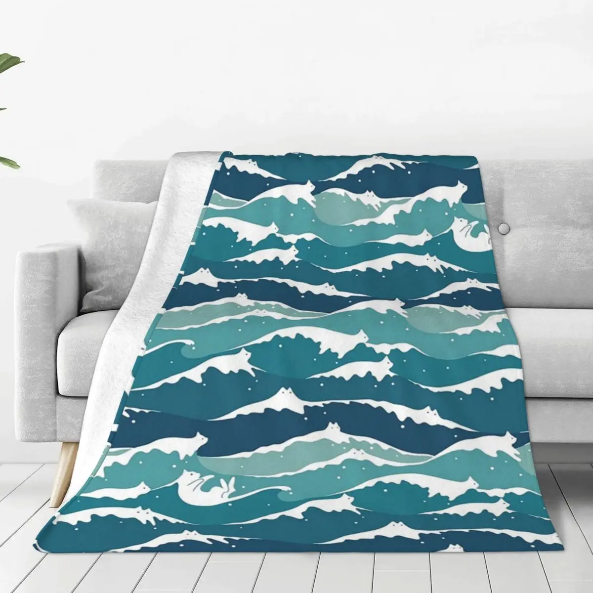 

Cat Landscape 135 Cat Waves Blanket Flannel Lightweight Sofa Throw Blankets For Home Bedroom Outdoor Throws Bedspread Quilt