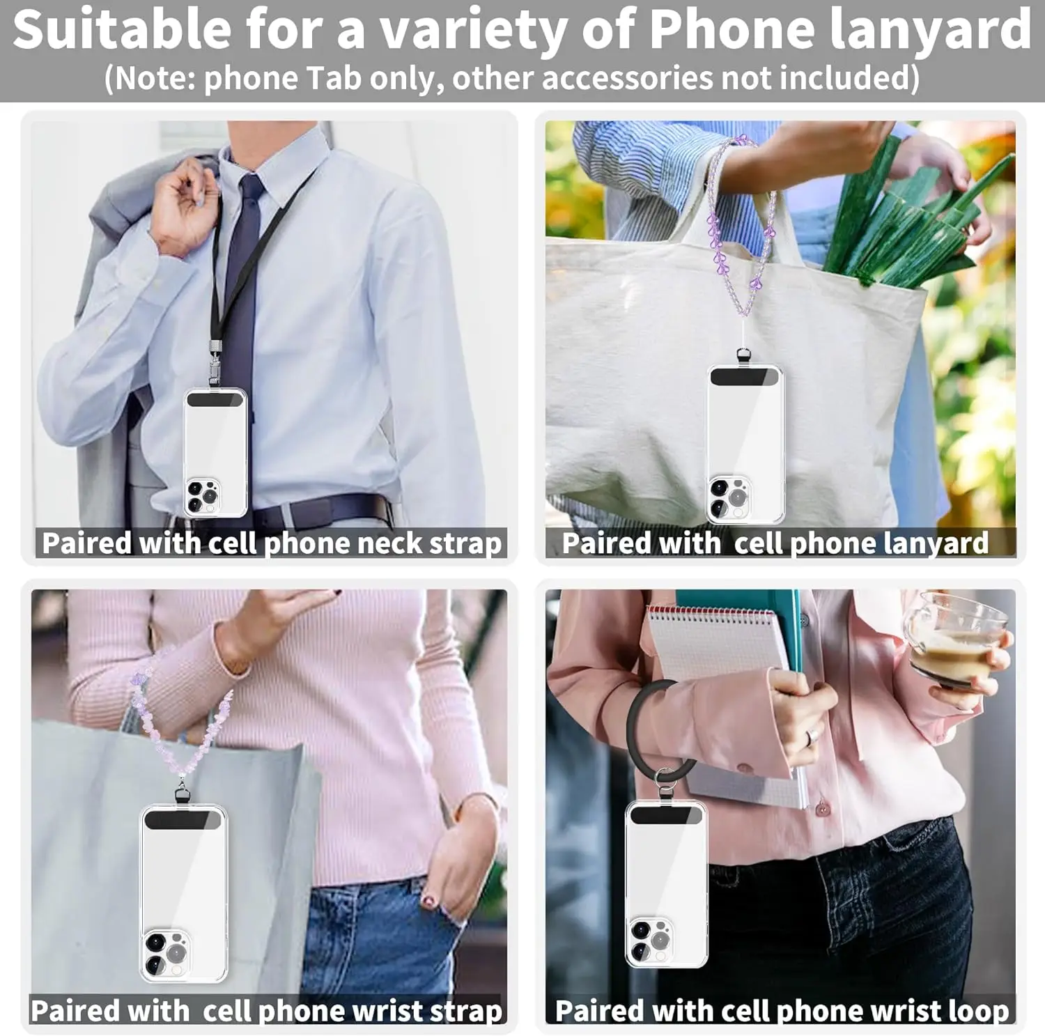 10/5/1 Peças Cordão Universal Anti-perda para Celular em TPU com Gaxeta PLR, Cordão de Nylon Destacável para Pendurar o Celular, Patch de Fixação