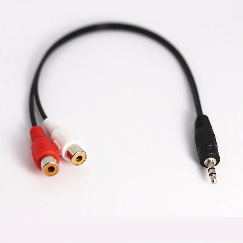 Alta qualidade cobre 3.5mm macho jack 3.5mm aux cabo de cabo auxiliar para av 2 rca fêmea música estéreo áudio cabo