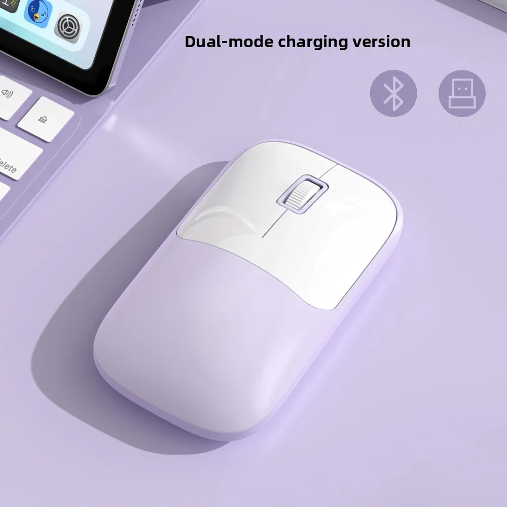 

Dual-Mode Laptop Wireless Mouse Portable Ergonomic 2.4G Bluetooth Cordless Mouse High-Precision Rechargeable