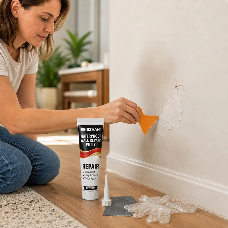 Wall Repair Kit, Waterproof Drywall Putty 200g, Wall Repair Agent with Tools | Includes Scraper and Sandpaper, Quick Easy Soluti