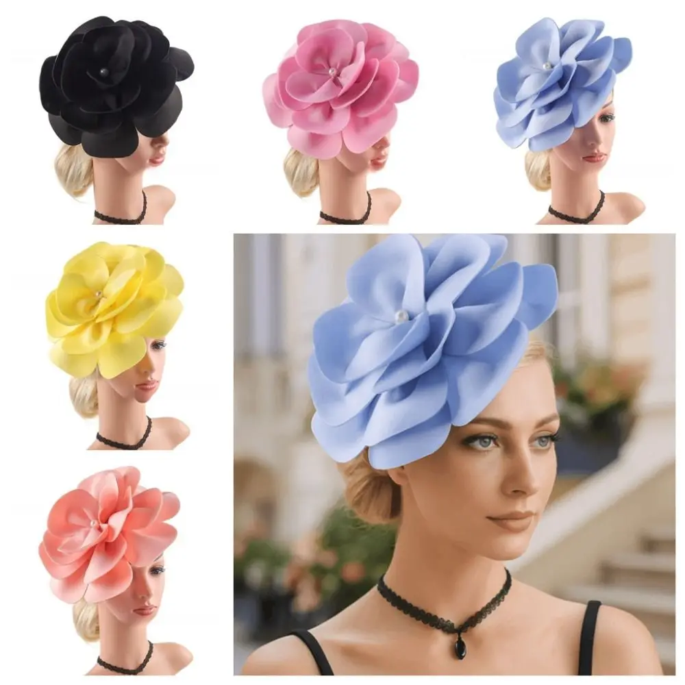 

Fashion Headpiece 3D Flower Fascinators Hat Large Flower Formal Tea Party Hats Large Flower Headband Wedding Events