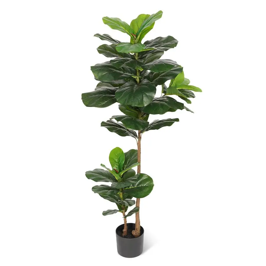 

Fiddle Leaf Fig Tree Artificial Plant 4FT Tall Faux Plants Indoor Fake Ficus Lyrata Plant in Pot Artificial Fig Trees for Home O