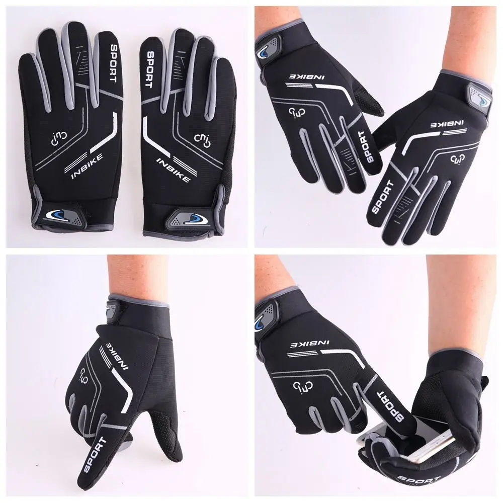 

Non-slip Cycling Gloves One Size Fits All Dacron Bicycle Touch Screen Gloves Breathable Anti Loss Buckle