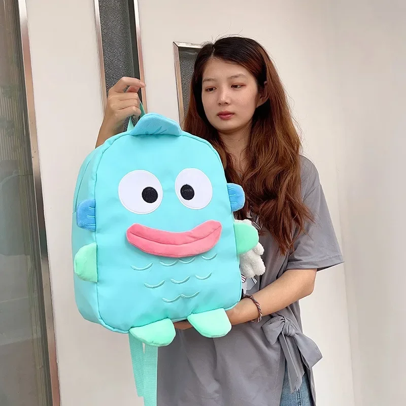 Sanrio Rucksäcke Anime Hangyodon Rucksack Frauen Cartoon drei dimensionale große Mund Freizeit große Kapazität Studenten tasche Geschenk