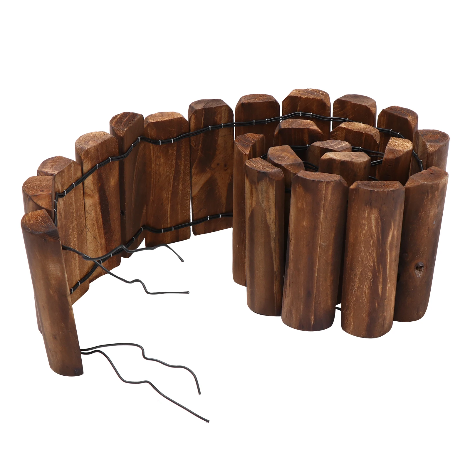 

1pc Carbonized Timber Decorative Fence Anti Corrosion Protective Rectangular Outdoor Courtyard Lawn Decoration