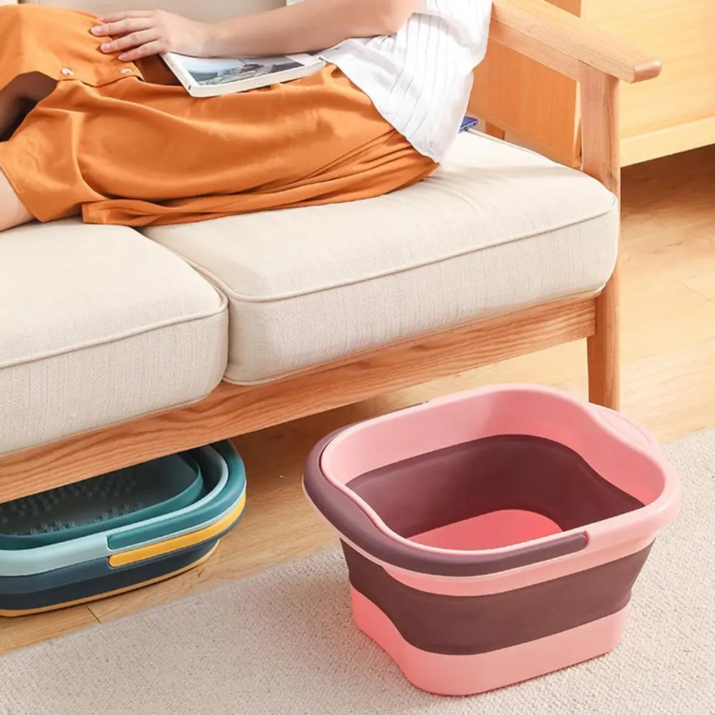 13L/15L Foot Bath Bucket With Portable Handle Convenient Foot Bath Basin Foldable Foot Soaking Tub Footbath Basin Home Bathroom