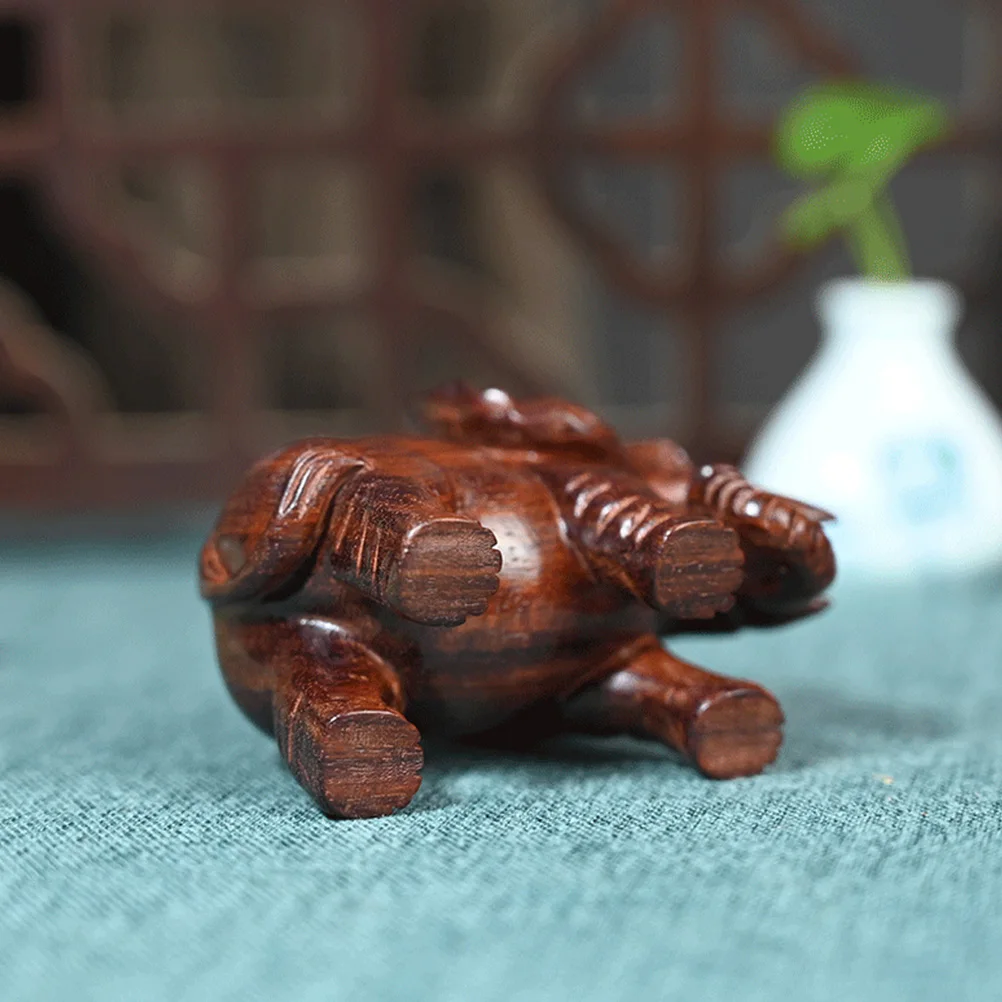 

Exquisite Blood Sandalwood Elephant Statue Home Decoration Wooden Figurine Fine Workmanship Desktop Ornament Miniature Model