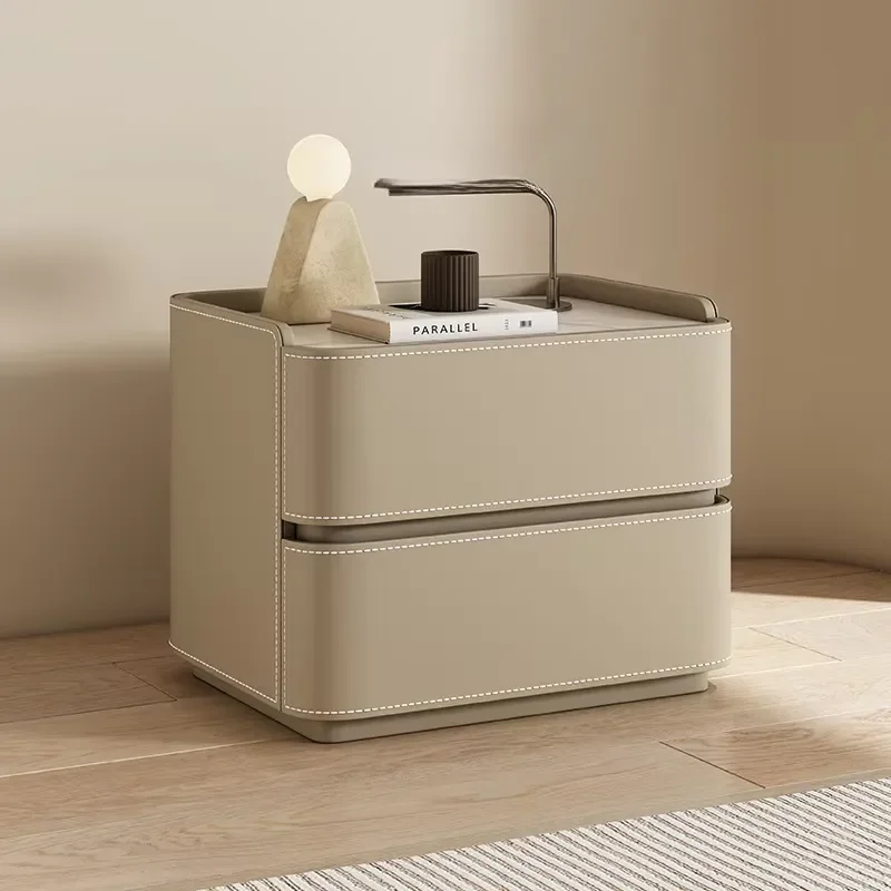 Modern Minimalist Solid Wood Bedside Table Creative Small Coffee Table High-End Accessible Nightstands for Bedroom
