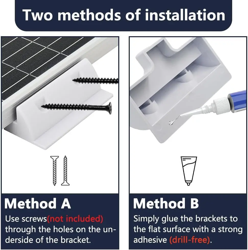 Solar Panel Mounting Bracket, Sides Junction Box for Roof of Motorhome RV Caravan Camper Deck of Yacht Waterproof Solar Support