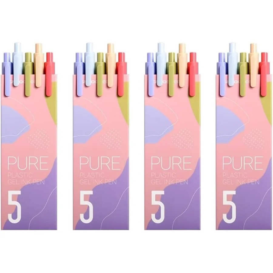 

4 Pack Gel Pen Fine Nib Color Refills 20 PCS Quick Dry Retractable Ink Writing Pen Set