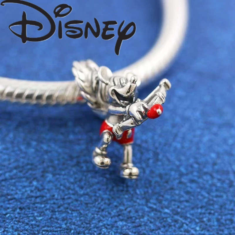 

2025 New Disney 925 Silver Bracelet DIY Cartoon Character Beaded Bracelet Accessories Cute Elephant Castle Charm Love Beads Gift