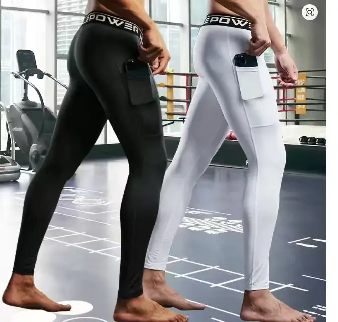Leggings de sport pour hommes, shorts de compression, séchage rapide, extensibles, pour fitness, course à pied, athlétisme, entraînement de basketball, compression