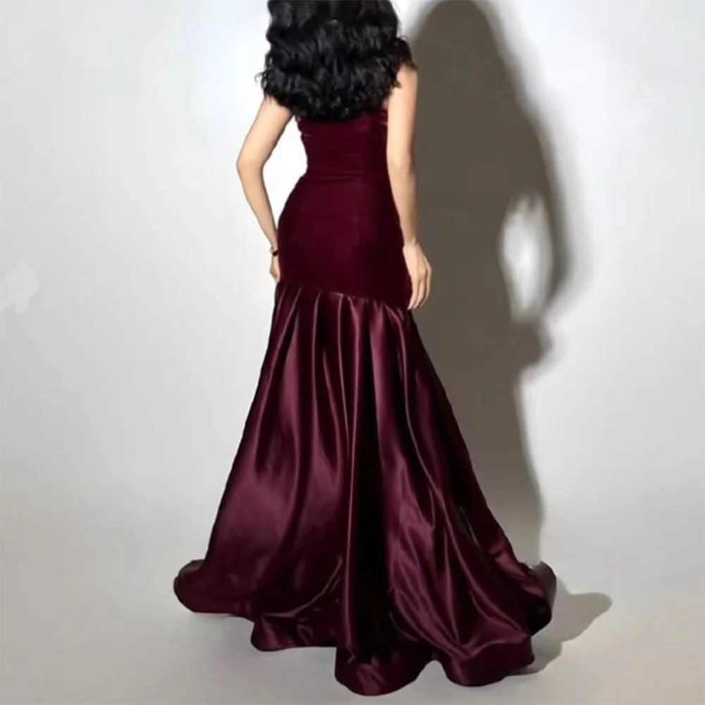 تخصيص ألف خط فساتين السهرة الطابق طول حمالة أكمام ثوب مسائي أزياء بسيطة ثنيات مثير عارية الذراعين حزب ثوب