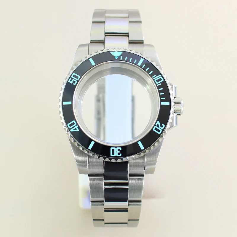 Waterproof 40mm Watch Case Slide Buckle Bracelet Sapphire For ETA 2824 PT5000 NH35 NH36 8215 Movement C3 Bezel Submariner Case