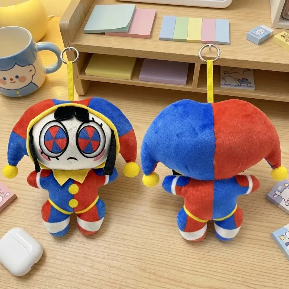 @@The Amazing Digital Circus Pomni Plush Keychain 15cm Cute Clown Jester Stuffed Doll Soft Pendant Bag Accessories Gift
