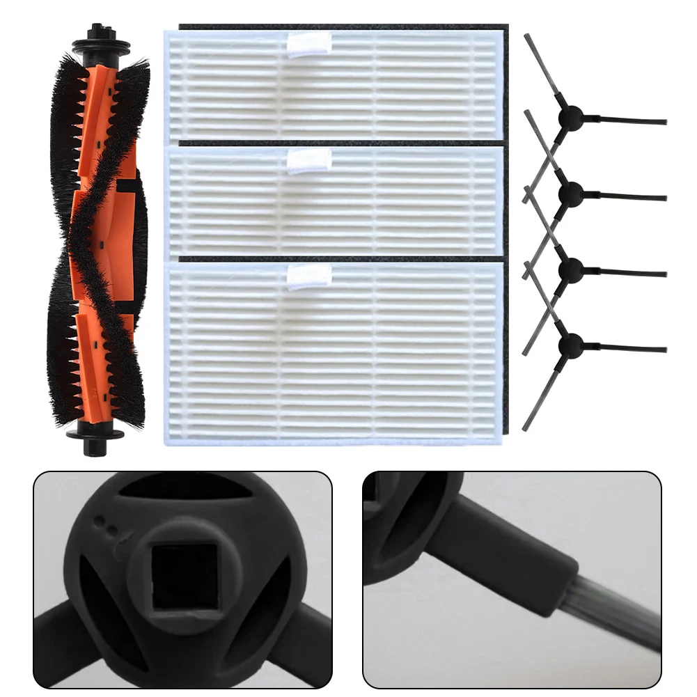 

8 Pcs. Compatible For MOVA S800, E20, E20 Pro, E20 Pro Plus/Trouver E20/ E20 Pro, E20 Plus/ E20 Pro Plus Main Side Brush Filer