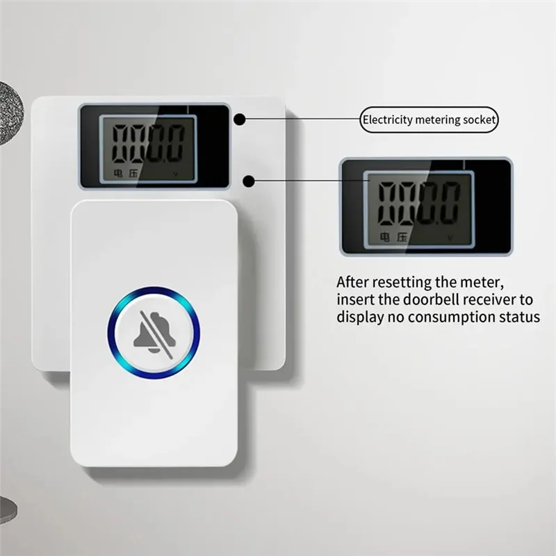 Adjustable Door Chime Remote Control Intelligent Door Bells Household Battery Powered Doorbell Multipurpose US Plug-ABLI