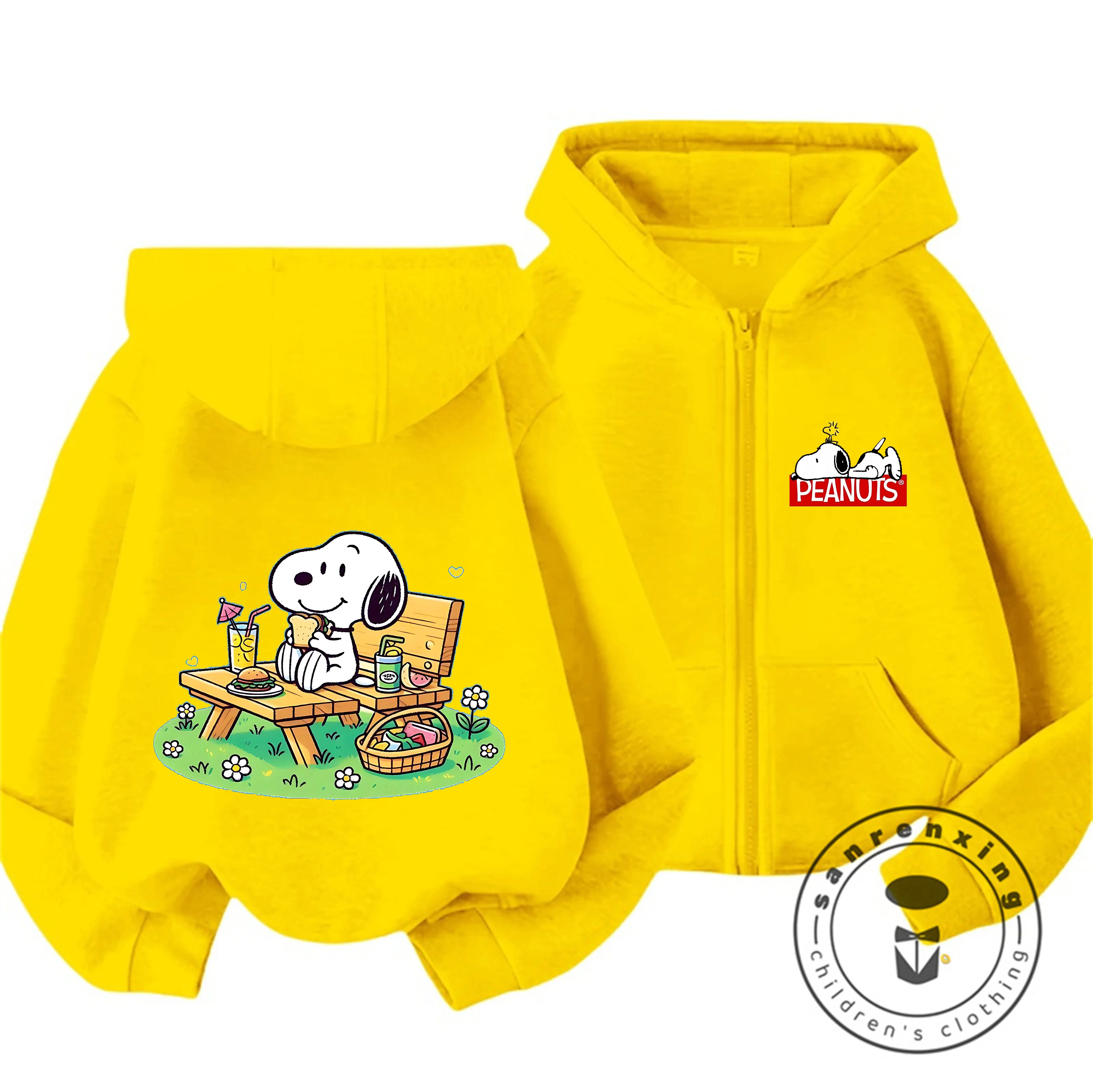 Hot Trendy Kids Zipper Hoodie Cute Cartoon Design Autumn Winter Casual Zipper Hooded Shirt Snoopy 3 14 Years