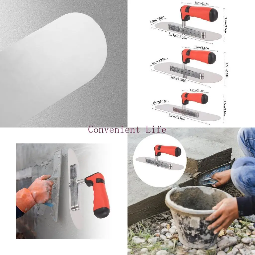 

L1EE Stainless Steel Pool Trowel Flat Concrete Cement Drywall Plastering Masonry Construction Finishing Trowel Tool