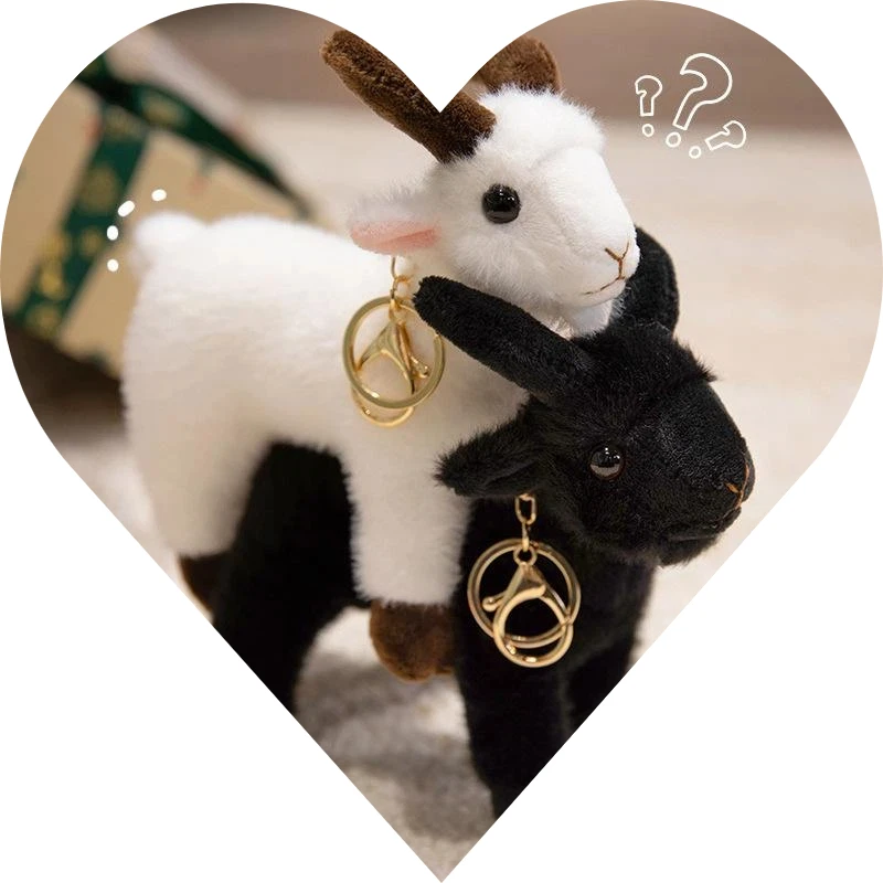 

1 шт., милая мини-стойкая плюшевая игрушка в виде козы, мягкий брелок в виде животного, реалистичная подвеска в виде козы для украшения сумки