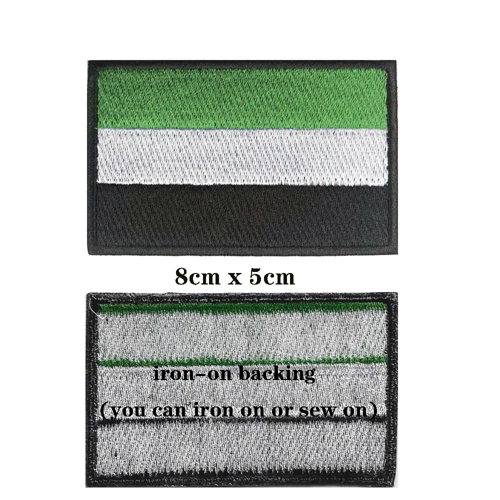 1PC Estremadula Flag Armband Embroidered Patch Hook & Loop Or Iron On Embroidery Badge Cloth Military Extremadura Stripe