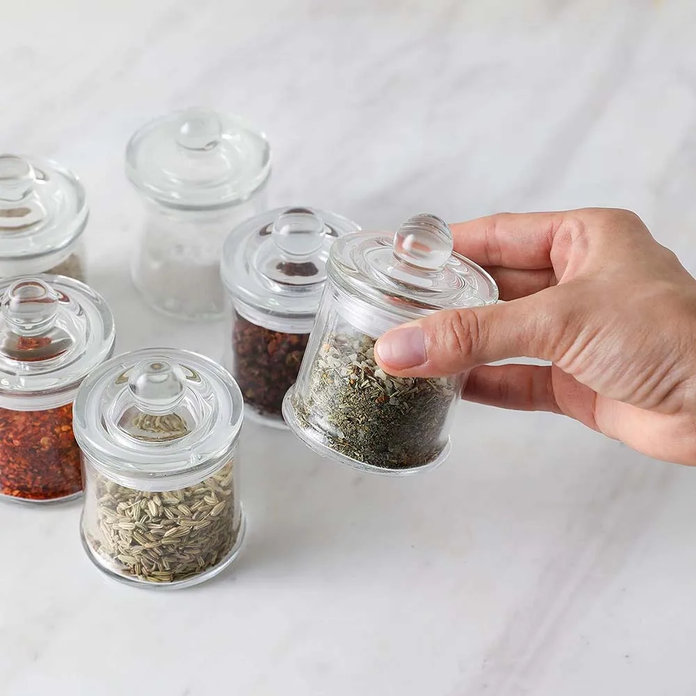 5/12Pack 3oz Small Glass Storage/Spice Jars Kitchen/Bathroom Organizer,Canisters,Food Storage,Arts/Crafts Project,Decoration