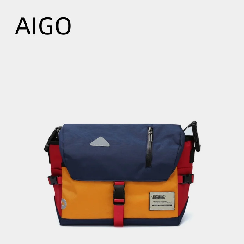 AIGO Classic Canvas Messenger Bag Water Resistant Shoulder Bag Crossbody Bag 13 Inch Laptop Bag for Travel Work College Cycling