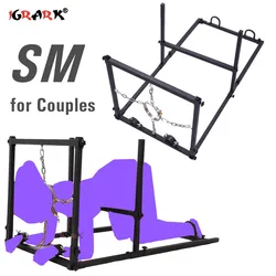 Indoor Sex Furniture Bondage Gear BDSM Restraint Set Metal Handcuffs Anklecuffs  Sex Toys For Couples Adult Games Erotic Product