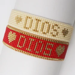 ZHONGVI Delicate DIOS Letter Miyuki Beads Bracelets for Mom's Holiday Gift Europe and America Vacation Friendship Jewelry