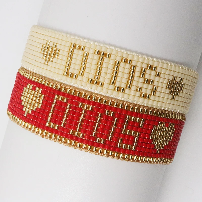 ZHONGVI Delicate DIOS Letter Miyuki Beads Bracelets for Mom's Holiday Gift Europe and America Vacation Friendship Jewelry