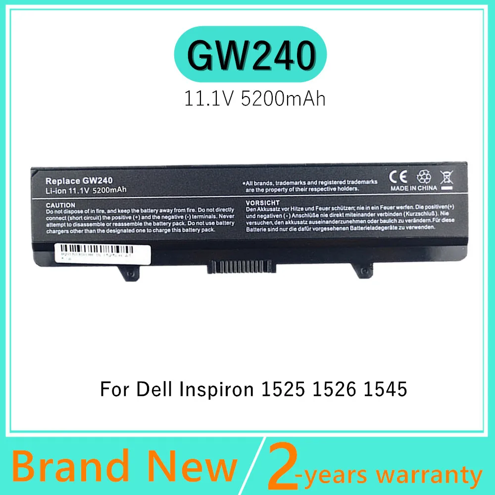 RW240 New laptop Battery For Dell Inspiron rn873 1525 1526 1545 GW252 GW240 GP952 PP42L PP29L PP41L K450N D608H RU583