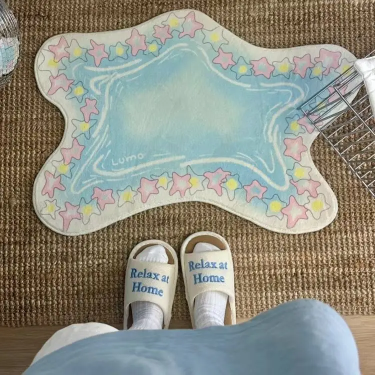 

Carpet Non-slip Lovely Small Star Wishing Pool Imitation Cashmere Bed Blanket High Appearance Level Delicate