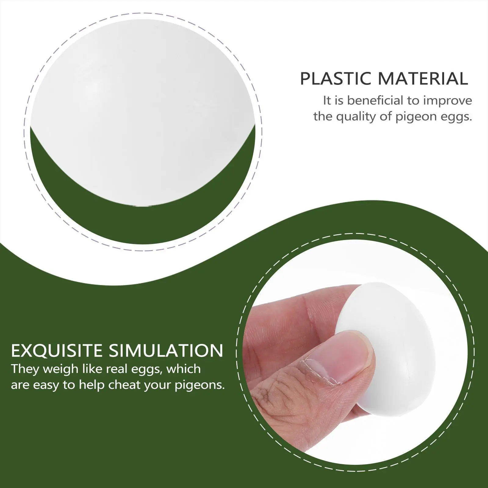 

30Pcs Solid Plastic Pigeon Eggs Simulation for Egg Stop Laying Improve Hatch Rate Pigeon Egg Substitute