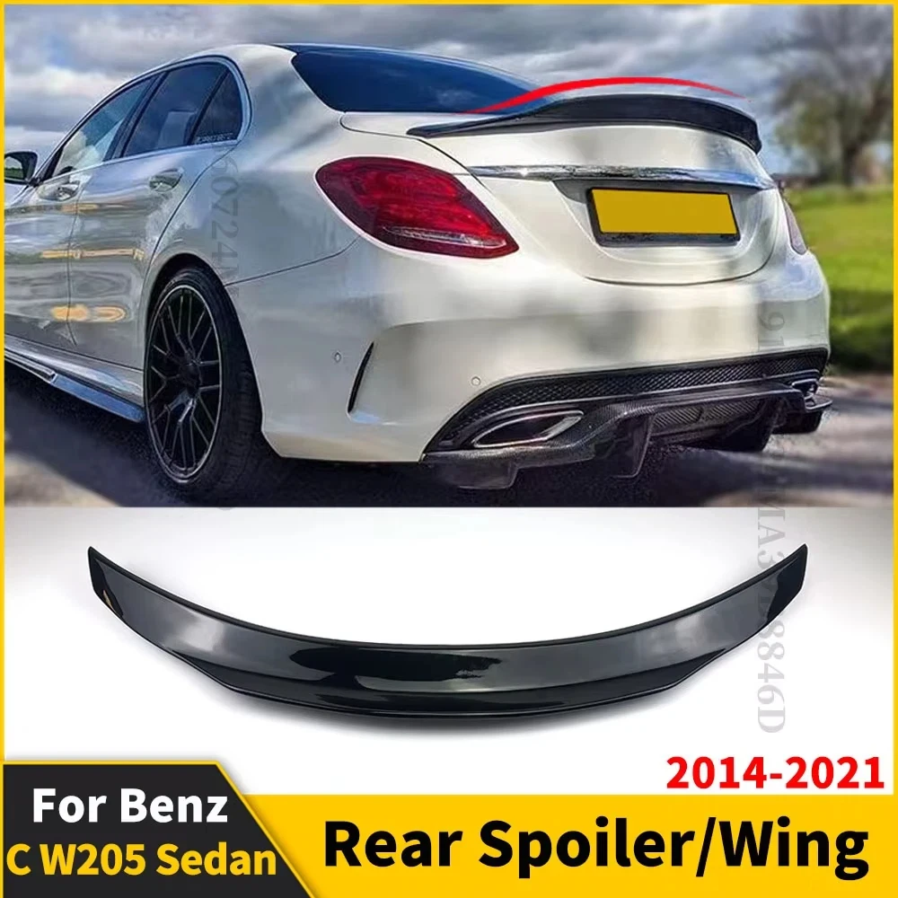 

Rear Trunk Spoiler Wing Tuning Accessories For Mercedes Benz C W205 Sedan and C63 C43 AMG 4Door 2014-2021 Boot Lip Tail Body Kit